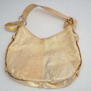 NWOT leather metallic purse - ITALY